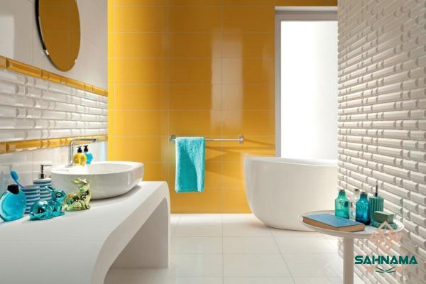 Large yellow bathroom tiles | Buy at a cheap price